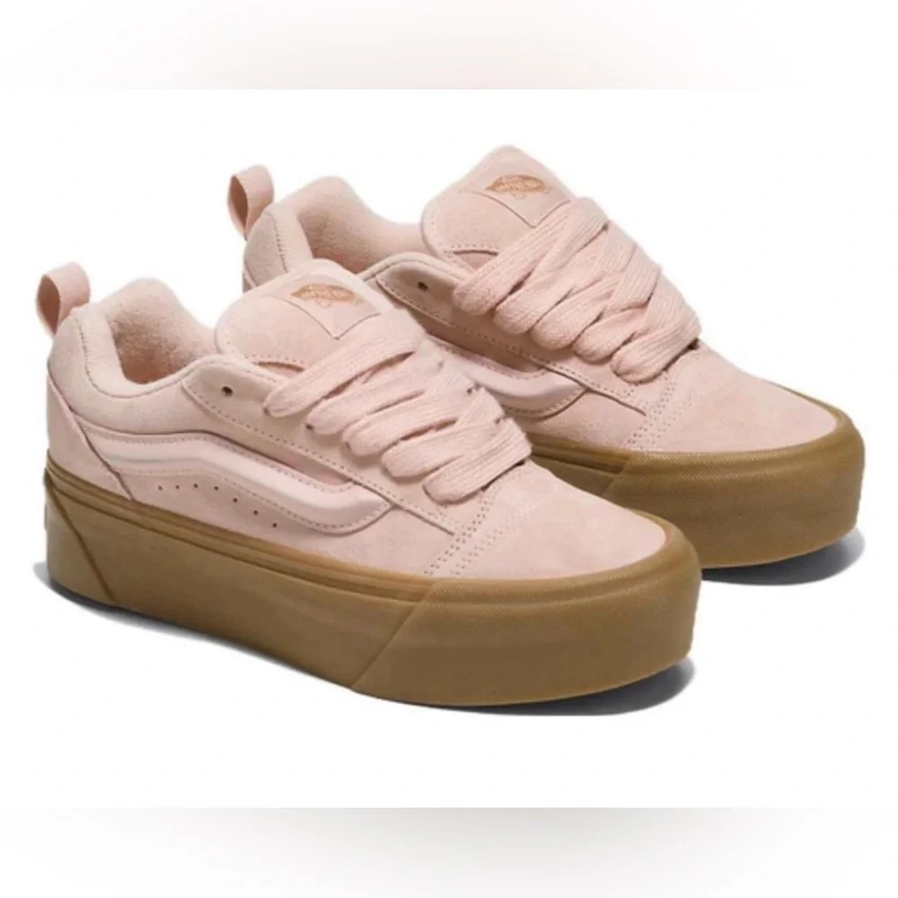 Vans Platform Sneakers in Blush Pink with Gum Sole